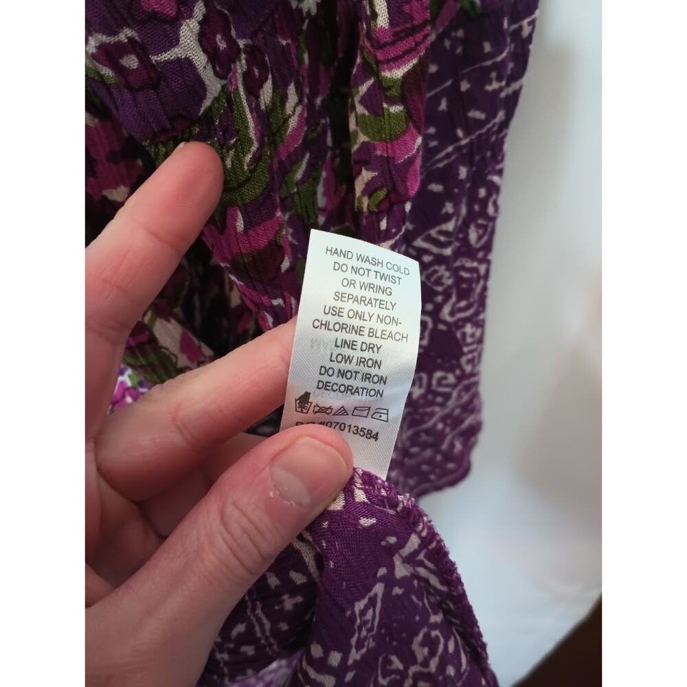 Roamans Womens Bohemian Floral Tunic Top 22W Sequin Flowy Gypsy Island NWT - Picture 8 of 10